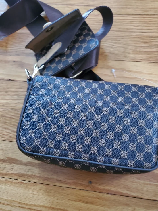 Brown Patterned Crossbody Bag with Coin Pouch - Picture 8 of 8